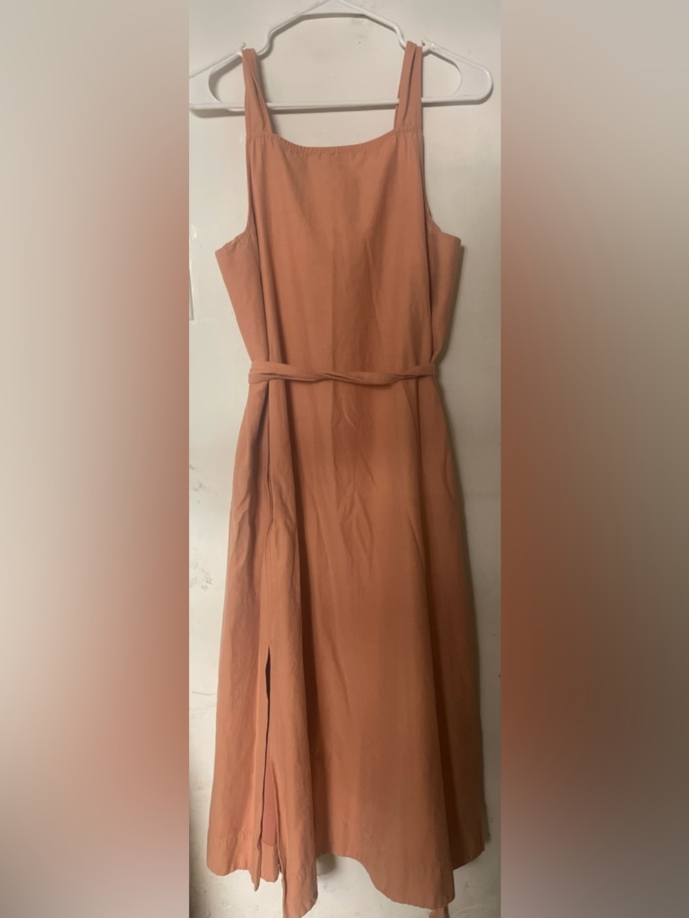 Madewell peach a-line  linen midi dress Medium